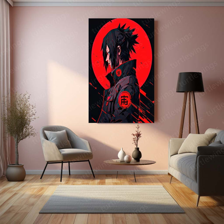 Sasuke Mangekyou Sharingan Metal Poster | NarutoAnime Series | Turtlewings Art