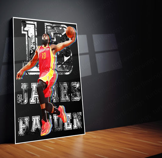 James Harden: NBA Scoring Phenom Metal Poster | Turtlewings All-Star Series