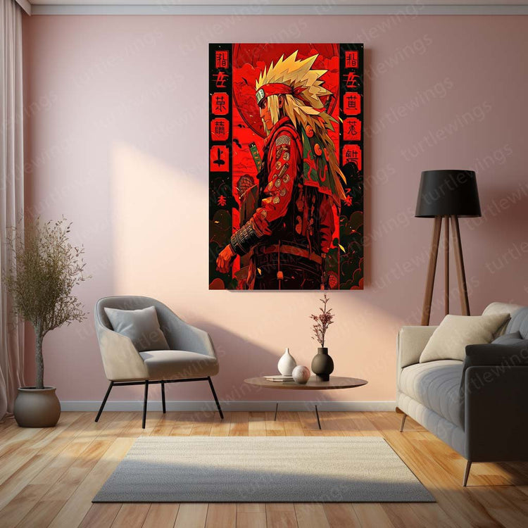 Jiraiya Sage Mode Metal Poster | Legendary Sannin | Turtlewings NarutoAnime Collection