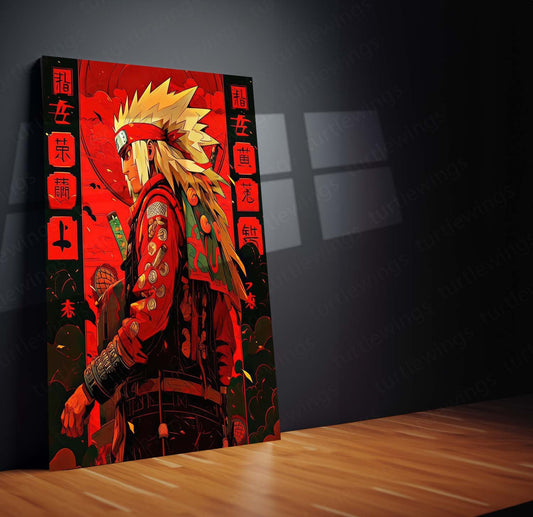 Jiraiya Sage Mode Metal Poster | Legendary Sannin | Turtlewings NarutoAnime Collection