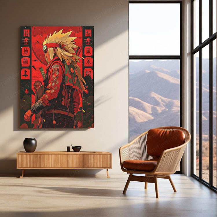 Jiraiya Sage Mode Metal Poster | Legendary Sannin | Turtlewings NarutoAnime Collection