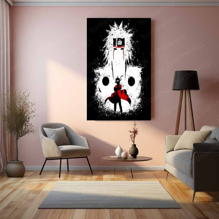 Jiraiya NarutoAnime Sage Mode Metal Poster | Turtlewings Legendary Ninja Art