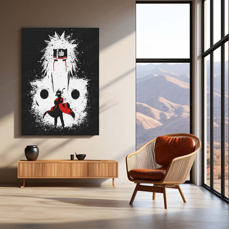 Jiraiya NarutoAnime Sage Mode Metal Poster | Turtlewings Legendary Ninja Art