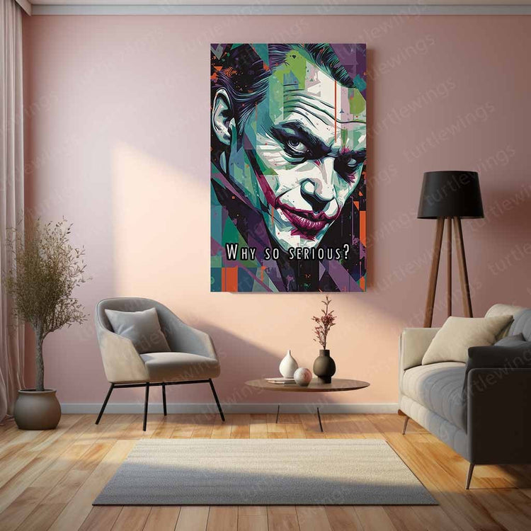 Joker Batman Quoted Metal Poster | 'Why So Serious' Art | Turtlewings Exclusive