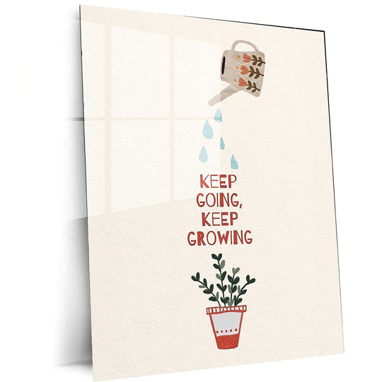 Keep Going, Keep Growing Metal Poster | Motivational Wall Art | Growth Mindset - TURTLEWINGS 