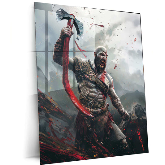 Kratos – God of War Metal Poster | Powerful Warrior Wall Art - TURTLEWINGS 