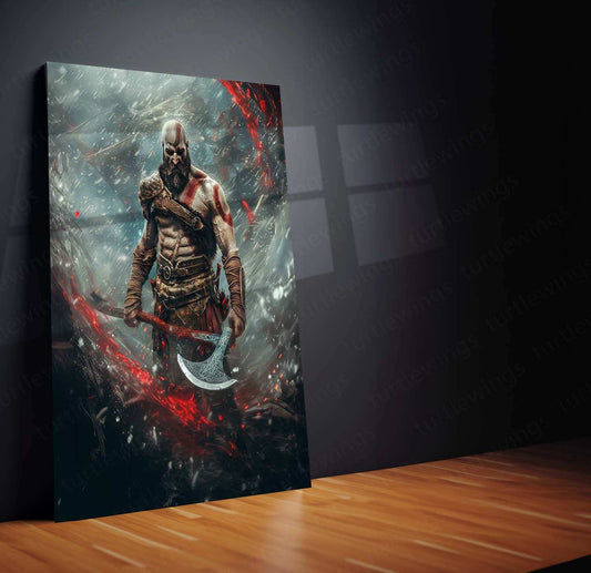 Kratos – God of War Metal Poster | Powerful Warrior Wall Art 2 - TURTLEWINGS 