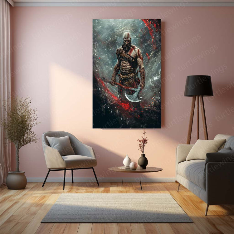 Kratos God of War Metal Poster | Iconic Video Game Character | HD Print 2