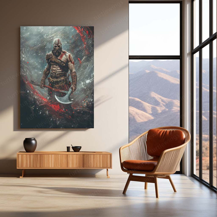 Kratos God of War Metal Poster | Iconic Video Game Character | HD Print 2