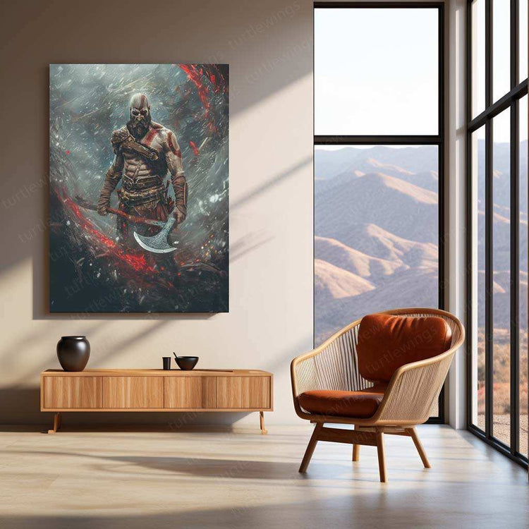 Kratos – God of War Metal Poster | Powerful Warrior Wall Art 2 - TURTLEWINGS 