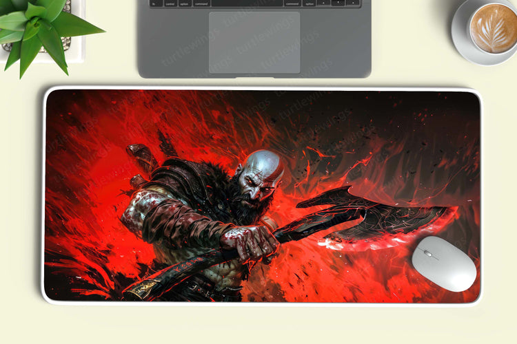 Kratos God of War Deskmat | Epic Spartan Warrior Design