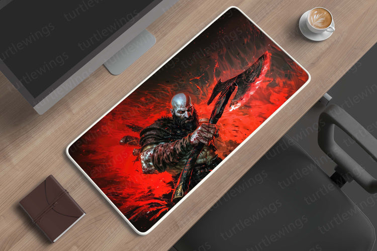 Kratos God of War Deskmat | Epic Spartan Warrior Design