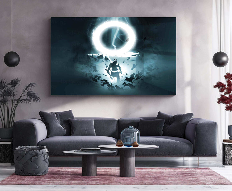 Kratos Triumph Neon LED Metal Poster - TURTLEWINGS 