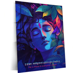 Spiritual Metal Poster |  Lord Krishna 3 | Motivational Quotes