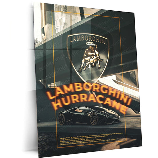 Lamborghini Metal Poster | Sports Car Wall Art | HD Print