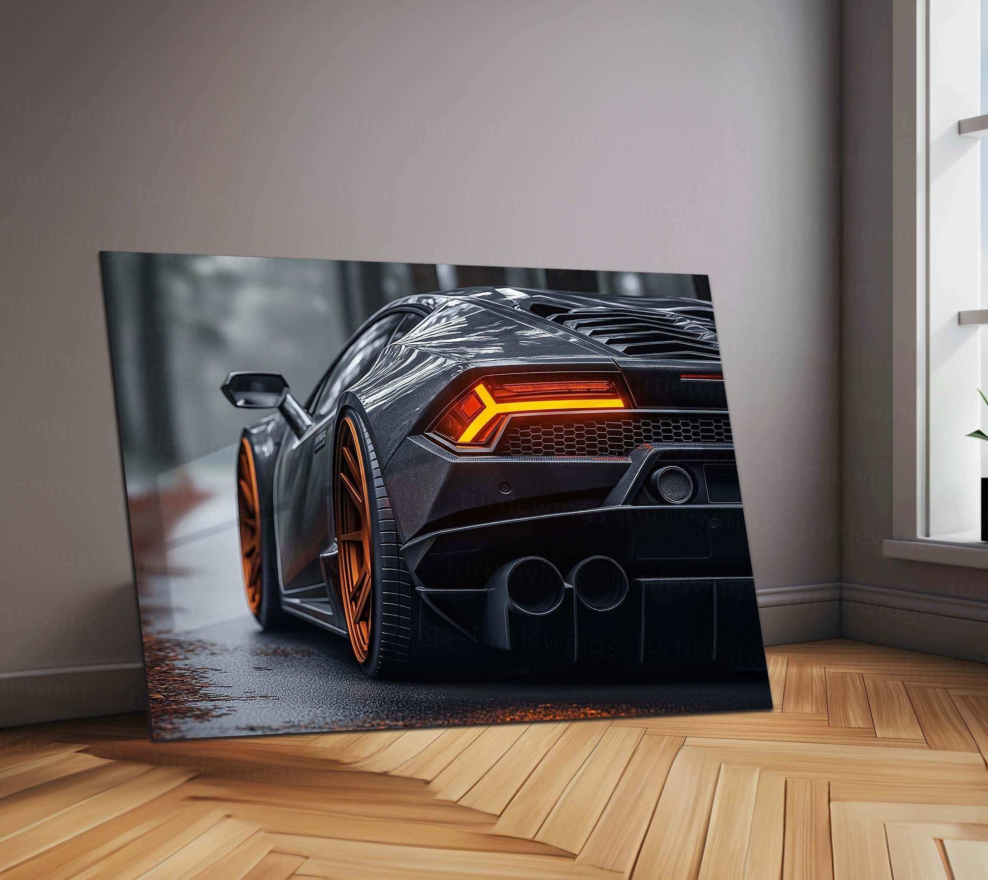 Lamborghini Neon LED Metal Frame â Luxury Car Wall Art - TURTLEWINGS 