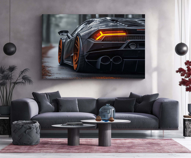 Lamborghini Neon LED Metal Frame – Luxury Car Wall Art