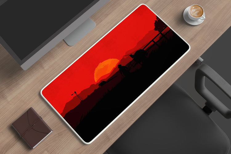 red sunset Deskmat– Premium XL & XXL Gaming Mouse Pad - TURTLEWINGS 