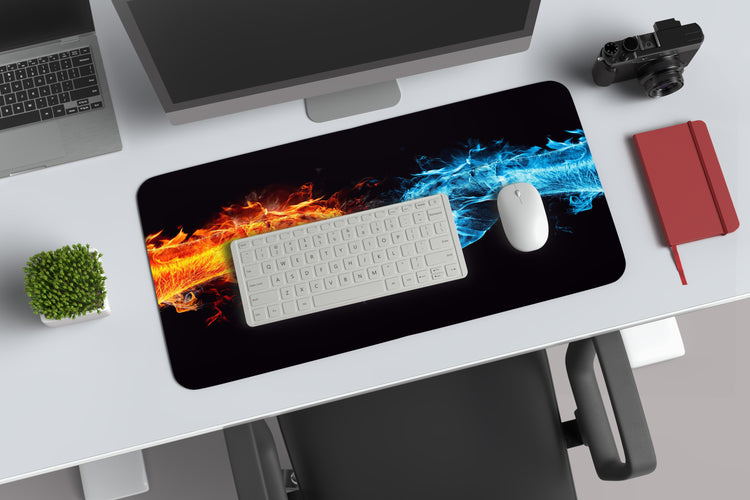 Fire and Water Deskmat– Premium XL & XXL Gaming Mouse Pad (Copy) - TURTLEWINGS 