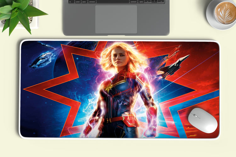 Captain Marvel Deskmat – Premium XL & XXL Gaming Mouse Pad - TURTLEWINGS 