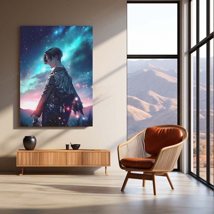 Levi Ackerman AOT Metal Poster | Warrior Art | Turtlewings Anime 1