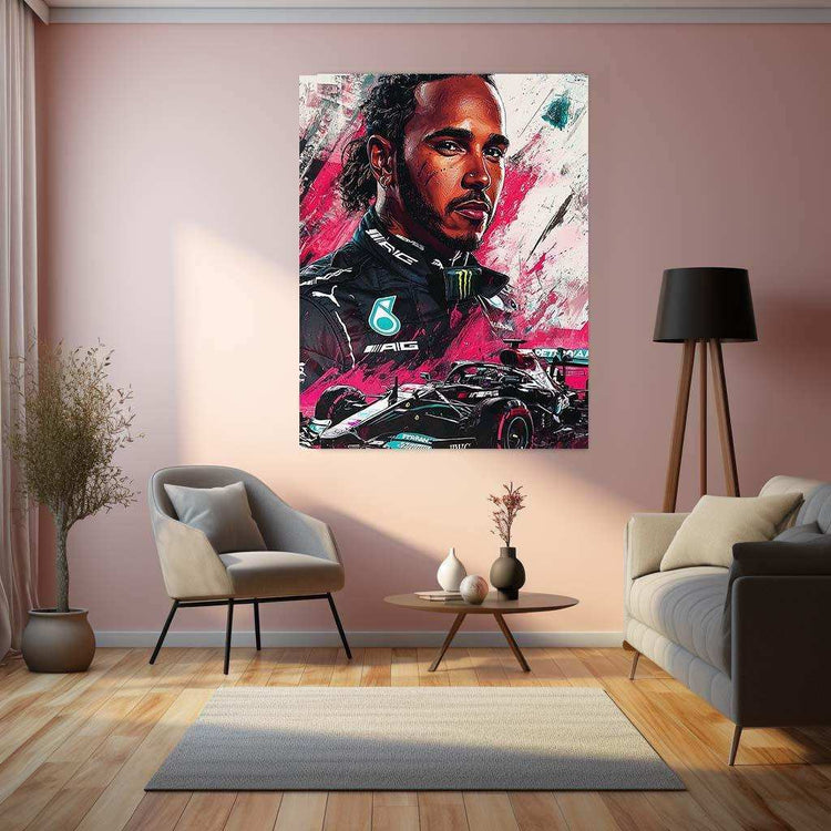 Lewis Hamilton Art Metal Poster - TURTLEWINGS 