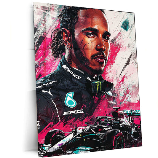 Lewis Hamilton Art Metal Poster - TURTLEWINGS 