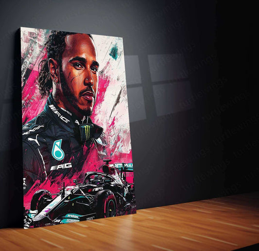 Lewis Hamilton Art Metal Poster - TURTLEWINGS 