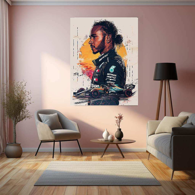 Lewis Hamilton F1 Art Metal Poster - TURTLEWINGS 