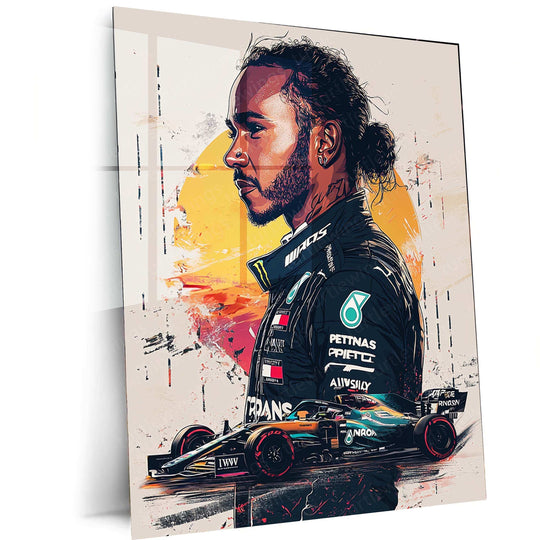 Lewis Hamilton F1 Art Metal Poster - TURTLEWINGS 