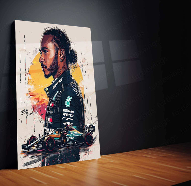 Lewis Hamilton F1 Art Metal Poster - TURTLEWINGS 