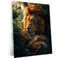 Lion and Cub Metal Poster