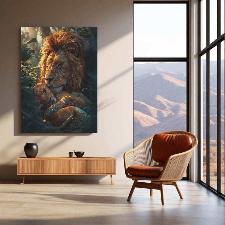 Lion and Cub Metal Poster - TURTLEWINGS 