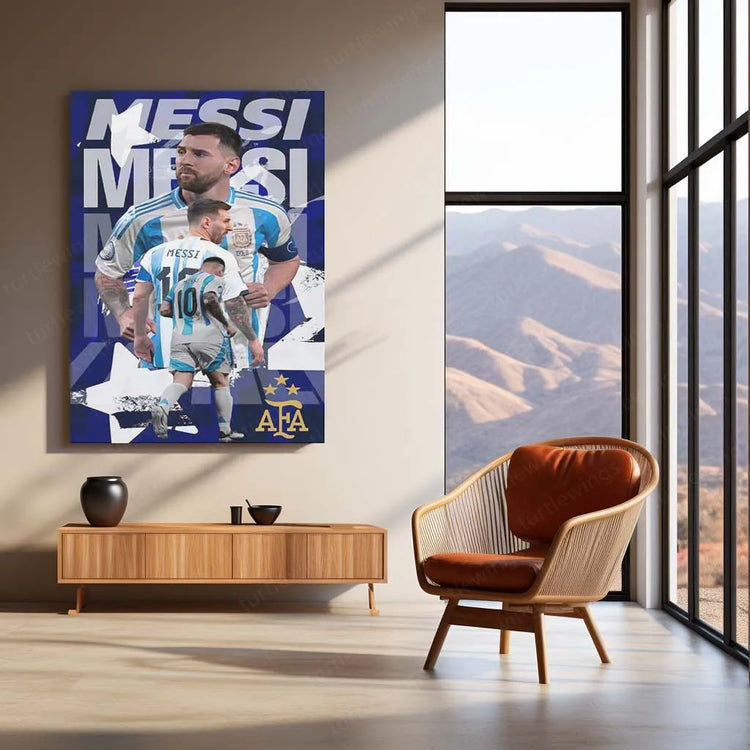 Lionel Messi Metal Frame – Legendary Football Wall Art 3 - TURTLEWINGS 