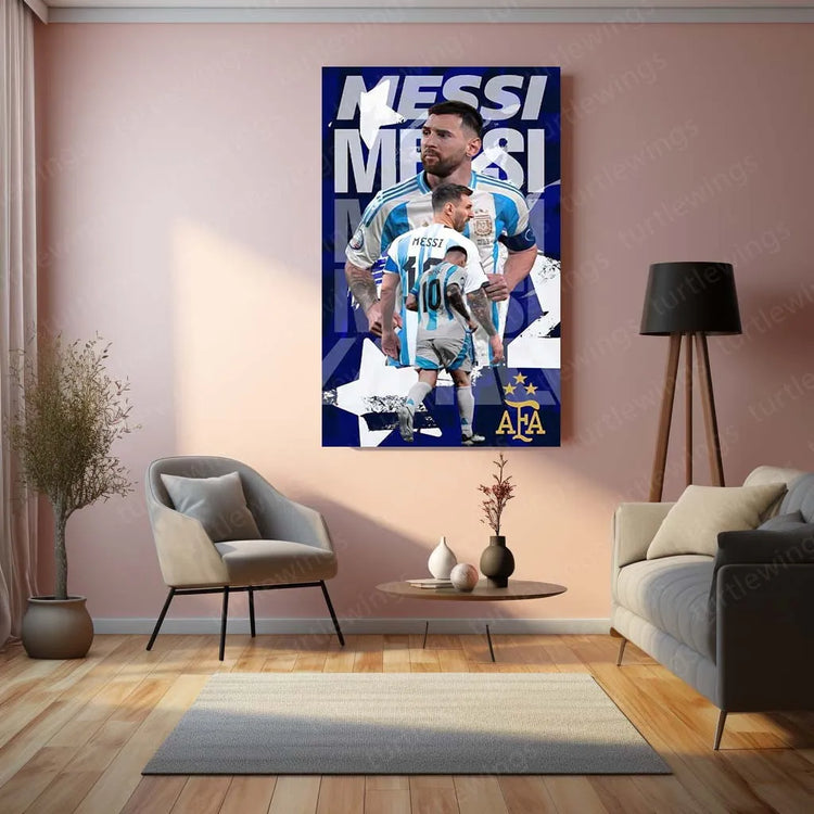 Lionel Messi Metal Frame – Legendary Football Wall Art 3 - TURTLEWINGS 