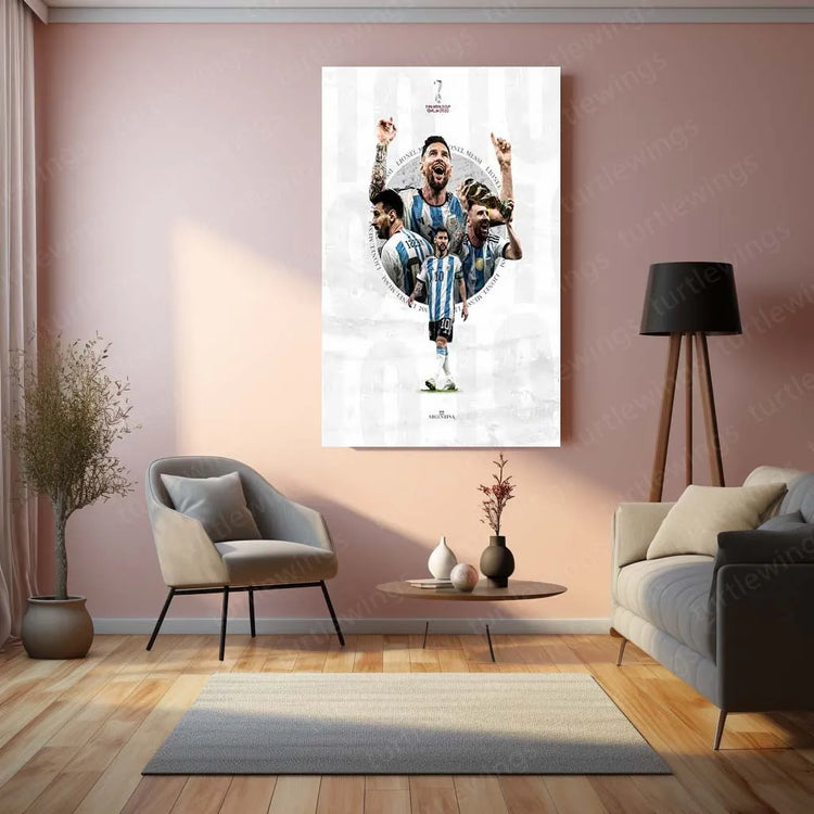 Lionel Messi Metal Frame – Legendary Football Wall Art - TURTLEWINGS 