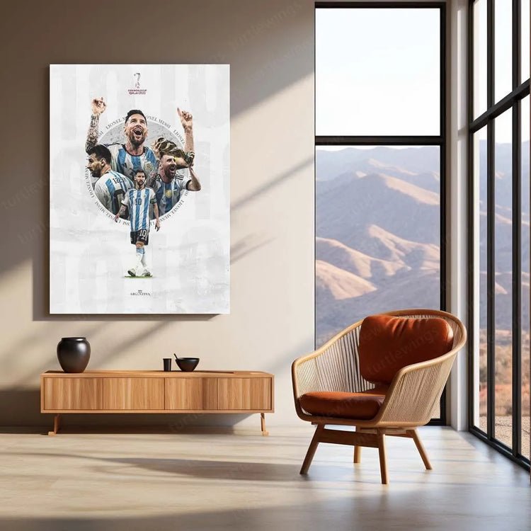 Lionel Messi Metal Frame – Legendary Football Wall Art - TURTLEWINGS 