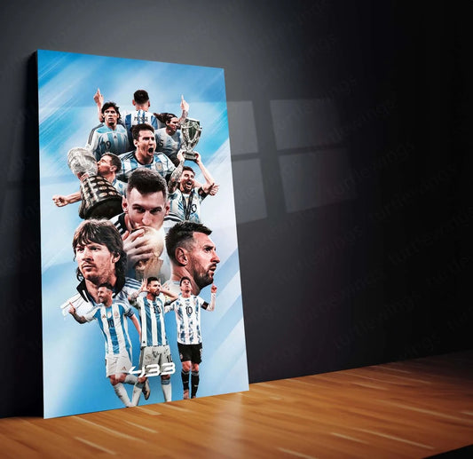 Lionel Messi Metal Frame – Legendary Football Wall Art 2 - TURTLEWINGS 