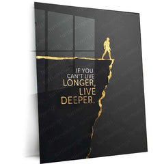 Live Deeper Metal Poster | Inspirational Wall Art | Minimalist Mindfulness Decor