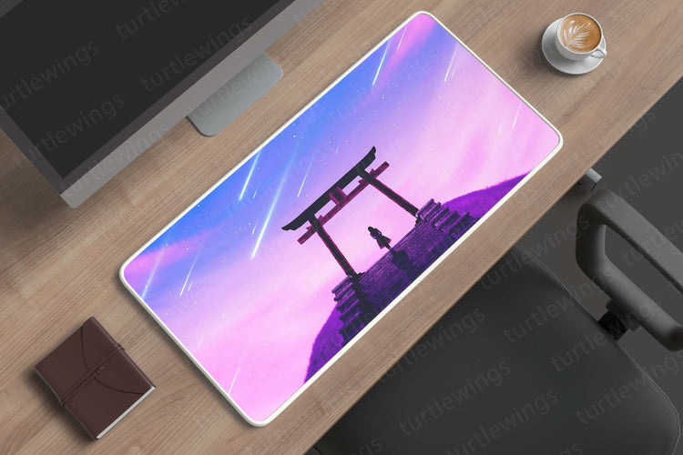 Lonely Girl Comet Minimalist Deskmat