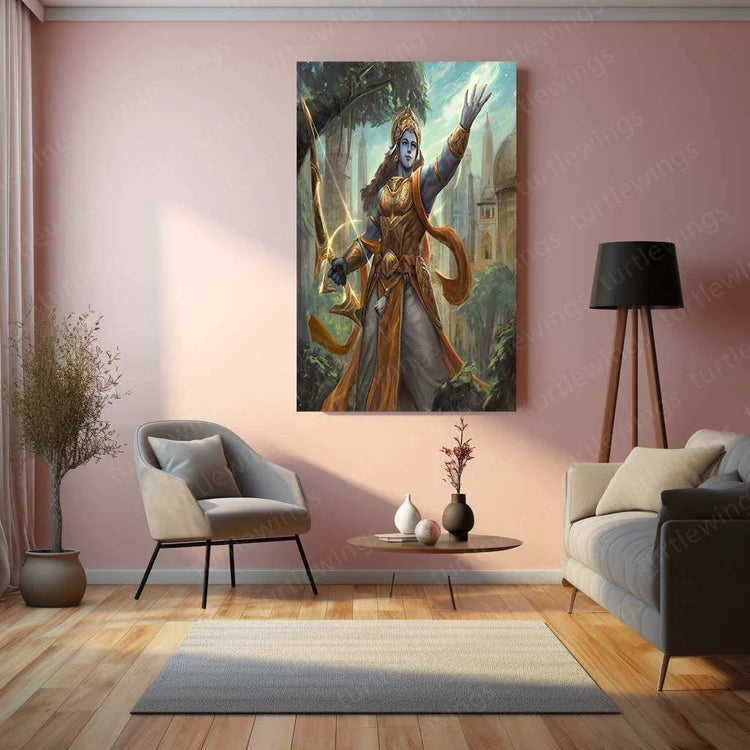 Lord Ram Metal Poster – Divine Hero of Ramayana | Spiritual Wall Art - TURTLEWINGS 