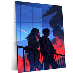 Love Art Metal Poster | Romantic Couple Wall Art | Emotional & Heartwarming Decor