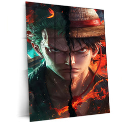 Luffy & Zoro Metal Poster | One Piece Anime Wall Art | Straw Hat Duo Decor 2