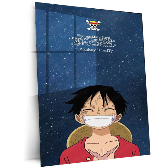 Luffy's Adventure Quote Metal Poster | OnePAnime Art | Turtlewings Collection