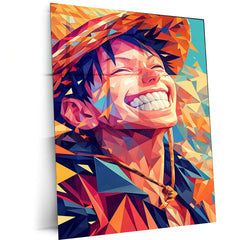 Luffy Metal Poster | One Piece Anime Wall Art | Monkey D. Luffy Gear 5 Decor