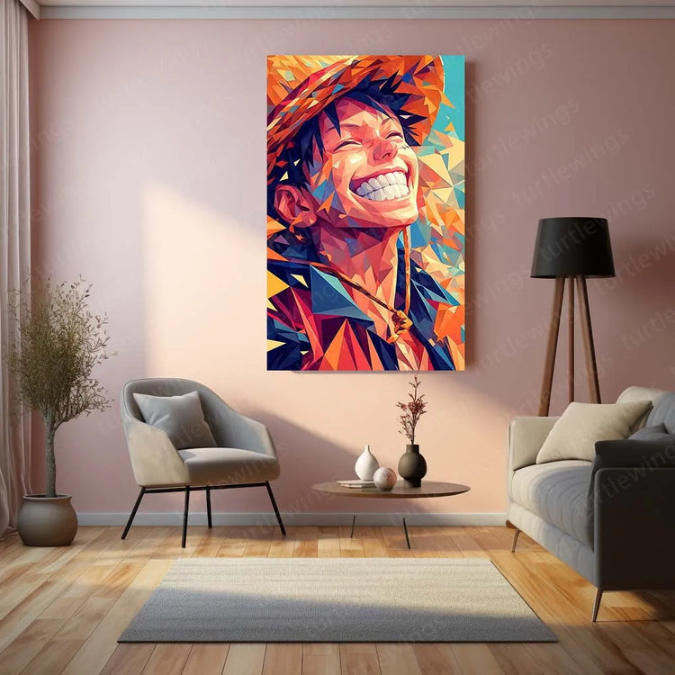 Luffy Metal Poster | One Piece Anime Wall Art | Monkey D. Luffy Gear 5 Decor - TURTLEWINGS 