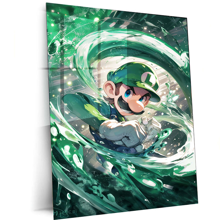 Luigi Metal Poster | Iconic Video Game Character | HD Print