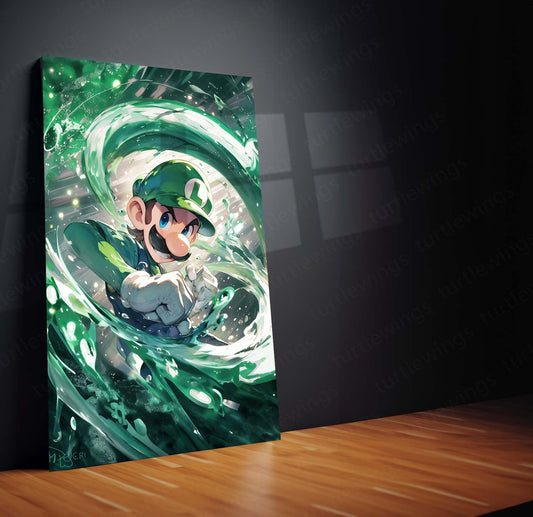 Luigi Metal Poster | Iconic Video Game Character | HD Print