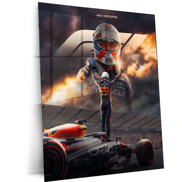 Max Verstappen Metal Frame â Tribute to the Red Bull Racing Champion - TURTLEWINGS 