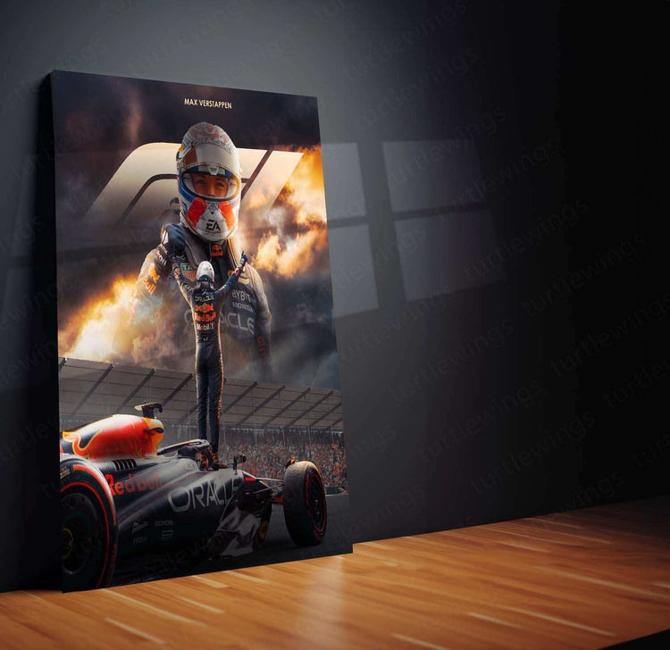 Max Verstappen Metal Frame â Tribute to the Red Bull Racing Champion - TURTLEWINGS 